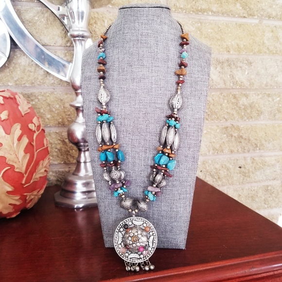 Boho Beaded Multi Strand Necklace - Picture 12 of 13